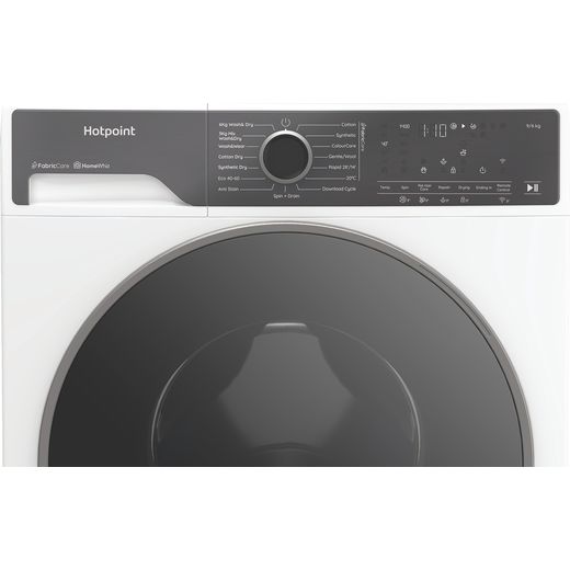 Hotpoint Fabric Care Pro HPD 9693 CARE UK 9Kg / Washer Dryer with 1400 rpm - White - Close up shot