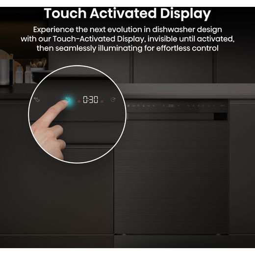 Hisense Standard Dishwasher - Stainless Steel - Annotation - Touch activated display shot