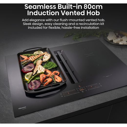 Hisense Hi6 HEH8432BSCWF Venting Induction Hob - Black - Annotation - 60cm hob shot