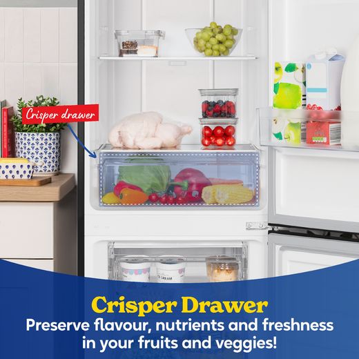 Russell Hobbs RH181TNF552E1B 181cm 60/40 Frost Free Fridge Freezer - Black - Annotation - crisper drawer shot