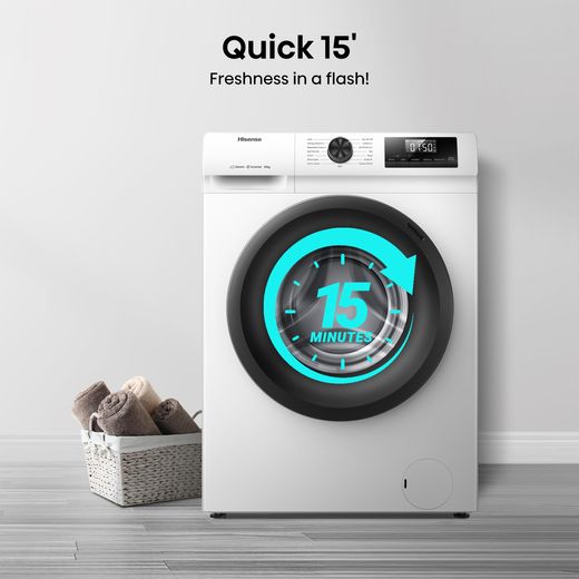 Hisense 1Q Series WF1Q1041BW 10kg Washing Machine with 1400 rpm - White - Annotation - Quick 15 shot