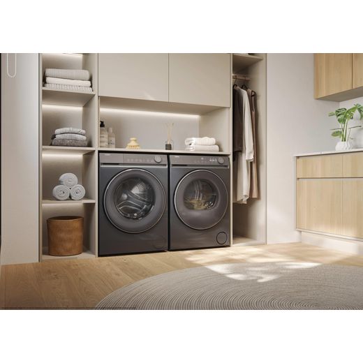 Haier X7 Condenser Tumble Dryer - Graphite - Tumble dryer in utility room shot 
