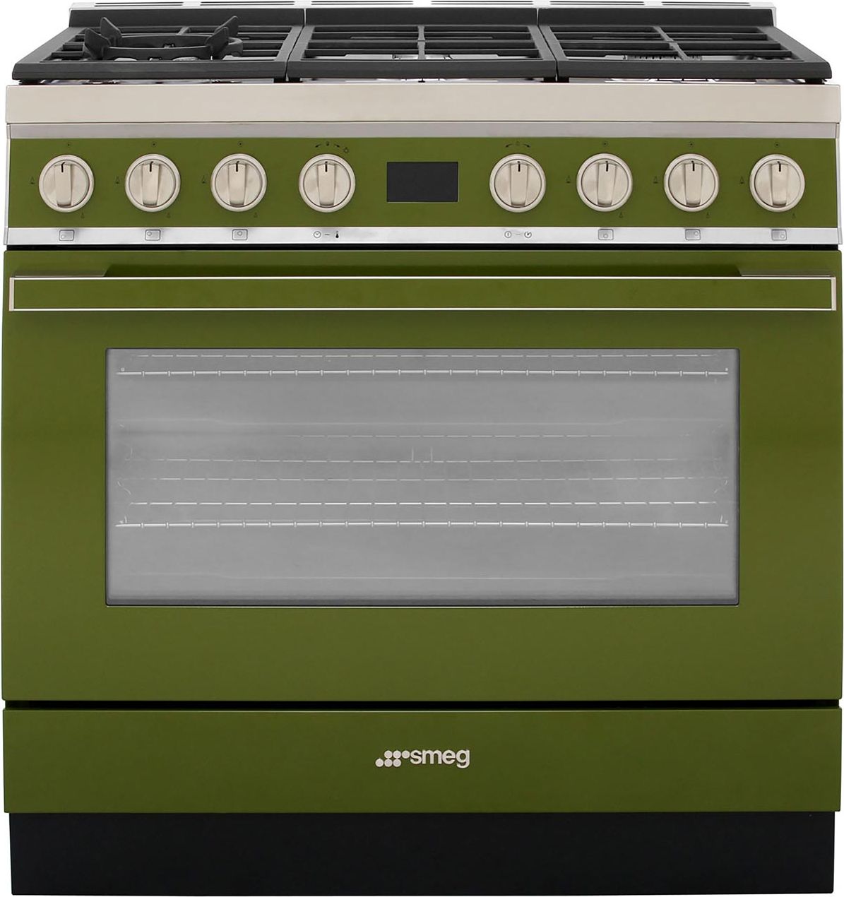 Smeg Portofino CPF9GPOG 90cm Dual Fuel Range Cooker - Olive Green - A+ Rated, Green