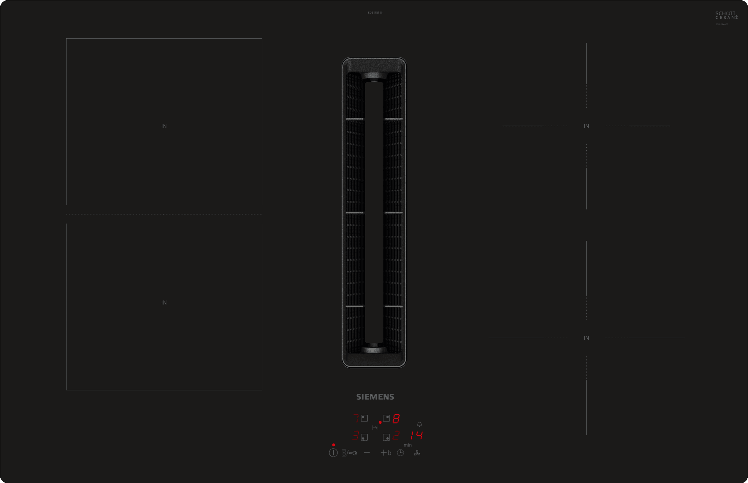 Siemens ED811BS16E Induction Hob - 80cm - Black - Built-in