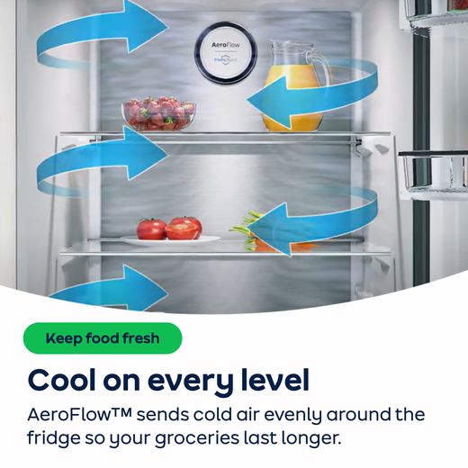 Beko Frost Free Fridge Freezer - White - AO Annotation - AeroFlow™