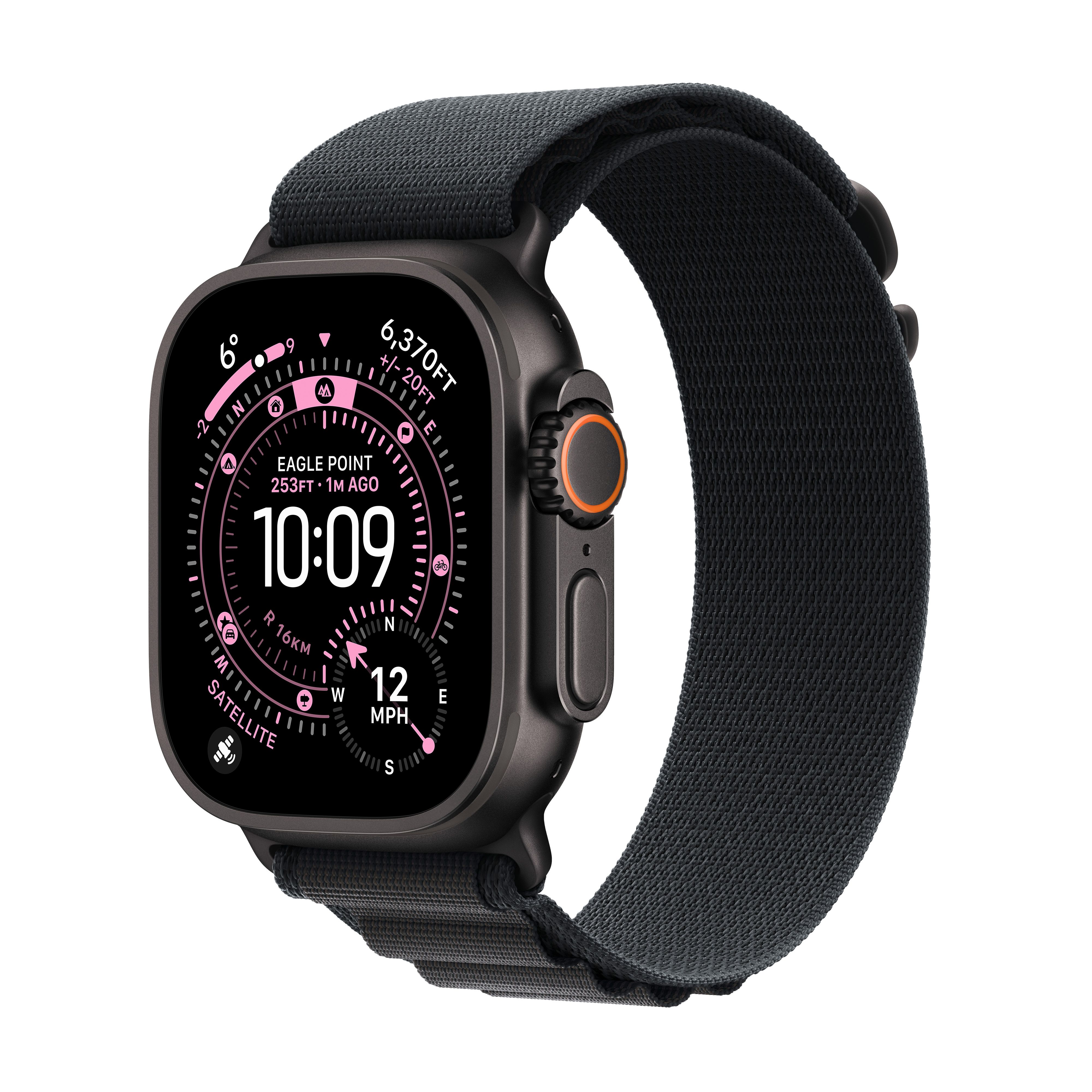 Apple Watch Ultra 3 - 49mm - Black Titanium - GPS + Cellular - Black Alpine Loop - S
