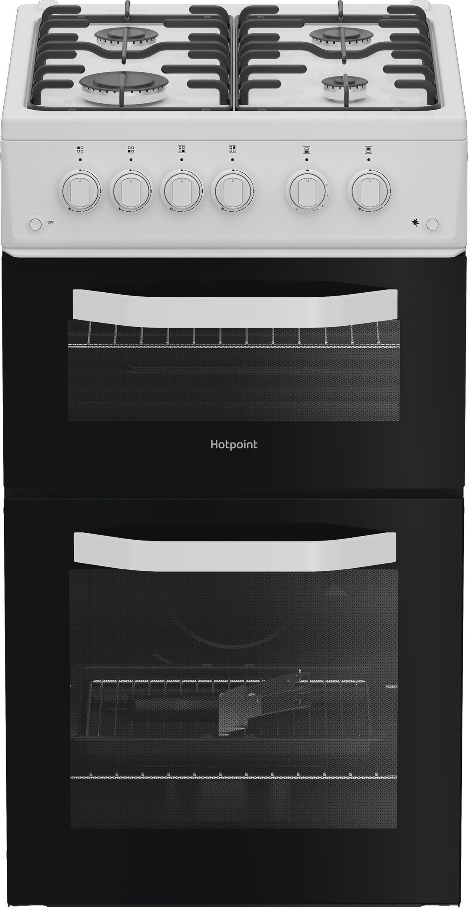 Image of Hotpoint HTG5GCW 50cm wide Single Oven Gas Cooker - White - A+/A Rated, White