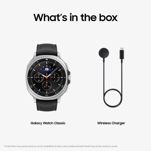 Samsung Galaxy Watch 8 Classic BT, GPS - 46mm - Black -  Annotation - What's in the box shot