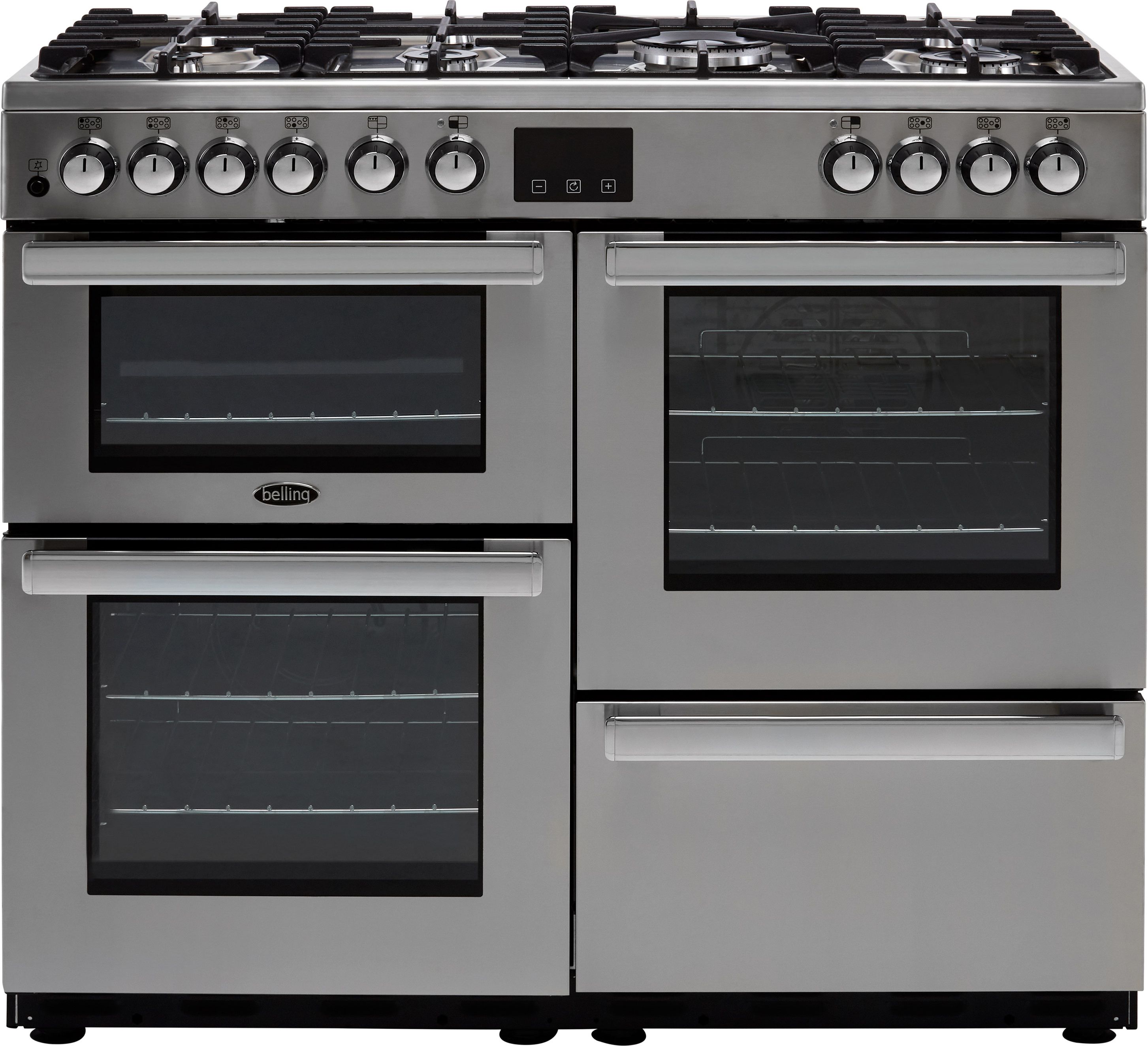 Belling Cookcentre100DFT Prof 100cm Dual Fuel Range Cooker - Stainless Steel - A/A Rated, Stainless Steel