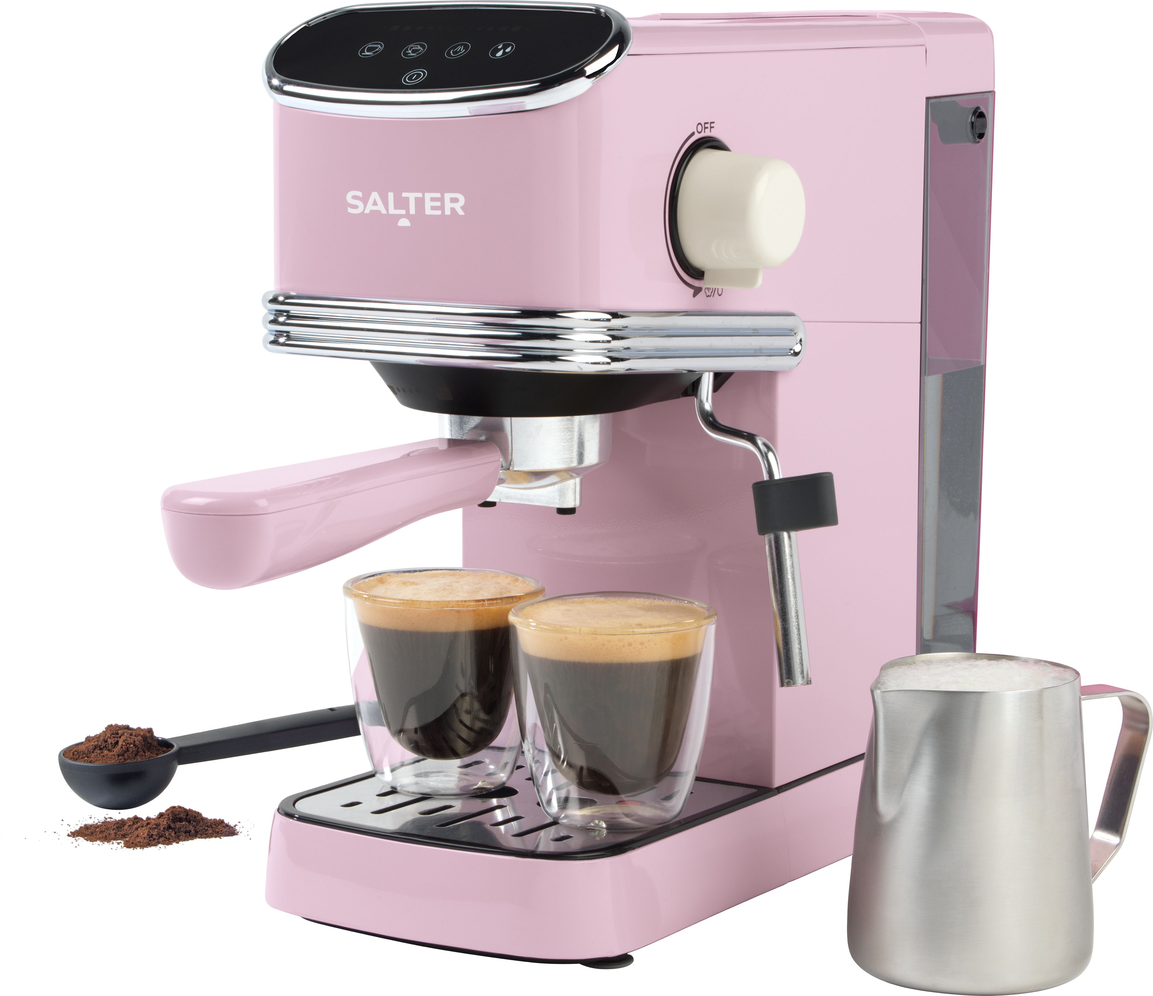 Salter Retro Espresso Machine - Pink - Semi-auto - 1.35L