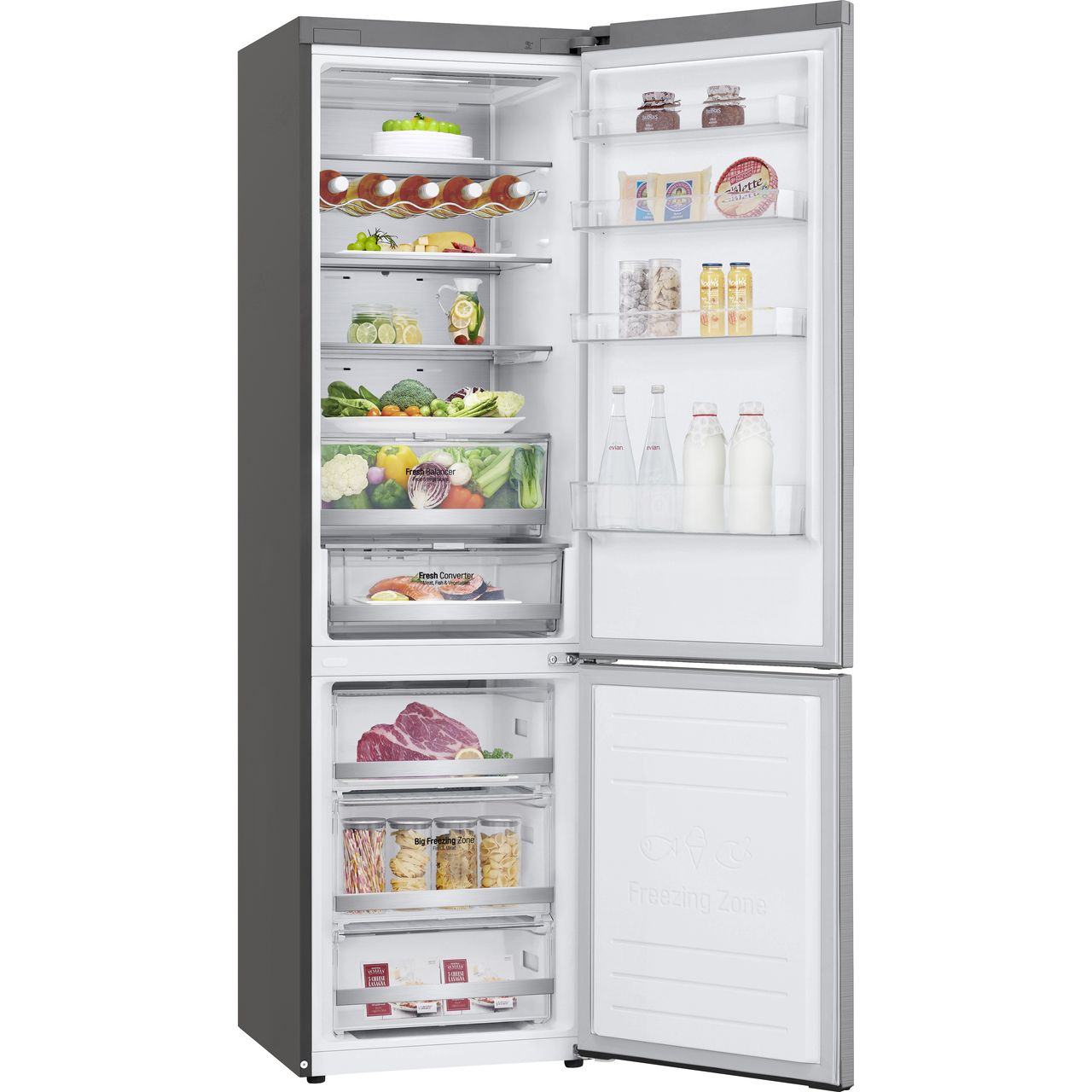 LG GBB92STACP1 60cm Frost Free Fridge Freezer - Stainless Steel