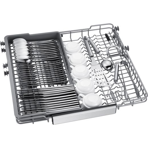 Samsung Series 7 AutoRelease™ Standard Dishwasher - Silver - right basket perpsective shot