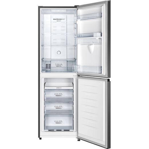 Fridgemaster 50/50 Total No Frost Fridge Freezer - Black - Doors open
