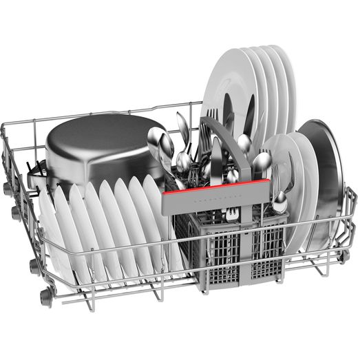 Bosch Series 4 Integrated Standard Dishwasher - Stainless Steel - Basket shot