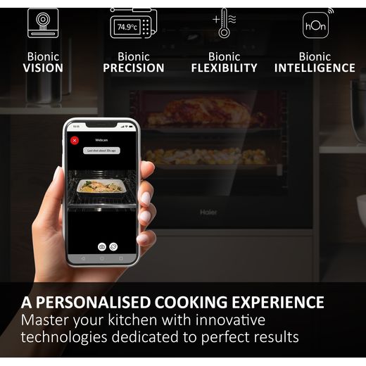 Haier ID Series 2 Built In Electric Single Oven - Black - Annotation - personalise cooking experience shot