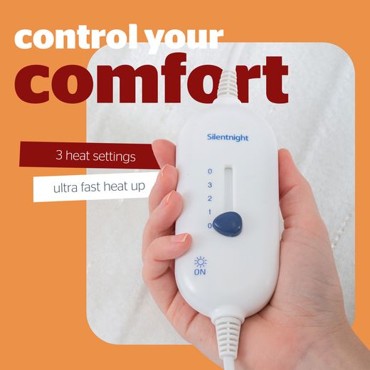 Silent Night Winter Warmer Heated Underblanket For Super King Size Bed - Annotation - 3 heat settings