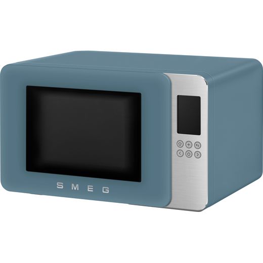 Smeg Collezione MOC01SBMUK Litre 30cm High, Freestanding Small - Storm Blue - Left perspective