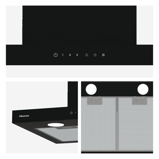 Hisense CH6T14BBUK 60cm Chimney Cooker Hood - Black - Closeups