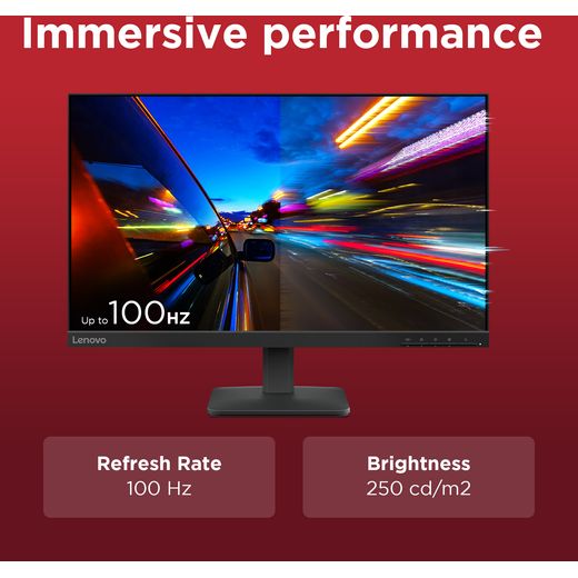 Lenovo L24-4e 23.8" Full HD 100Hz Monitor - Black - Annotation - Immersive performance