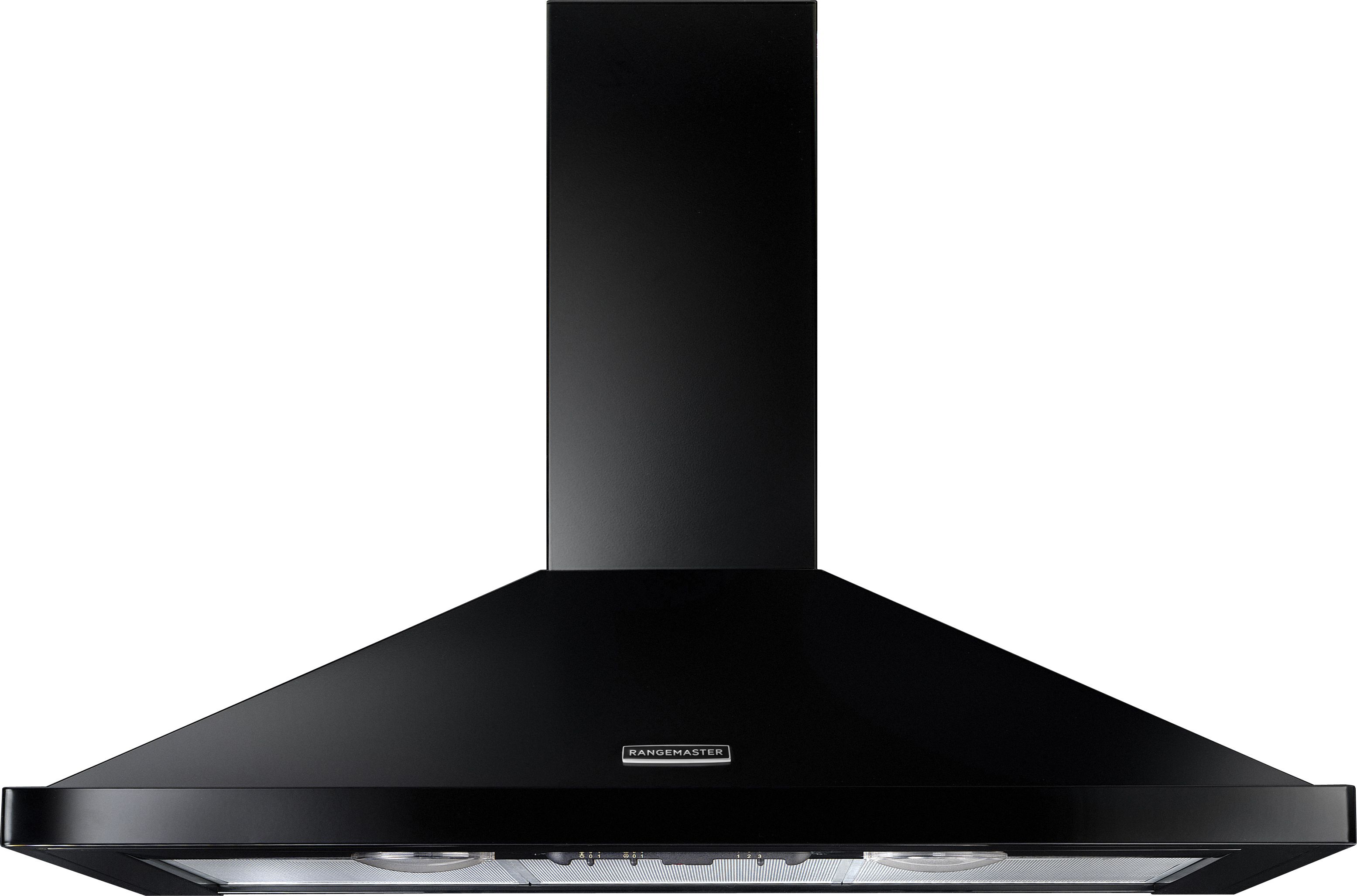 Image of Rangemaster RHDC110BL/C 110cm Chimney Cooker Hood - Black, Black