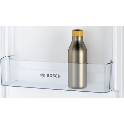 Bosch Series 2 Integrated Fridge Freezer with Sliding Door Fixing Kit - White - Close up door shelf shot