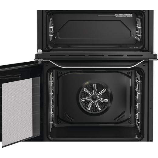 Hotpoint HDD6GDC2WX Dual Fuel Cooker Stainless Steel - Door open internal shot
