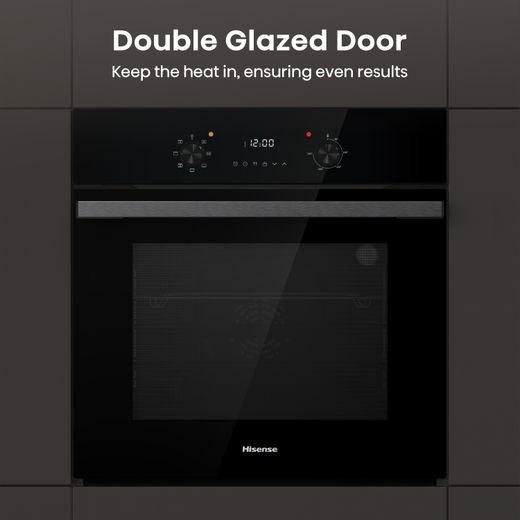 Hisense Built In Electric Single Oven - Black - Annotation - Double glazed door