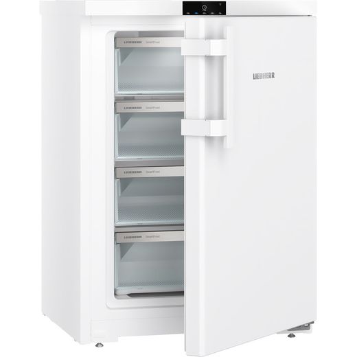 Liebherr Under Counter Freezer - White - Right perceptive with door half open shot