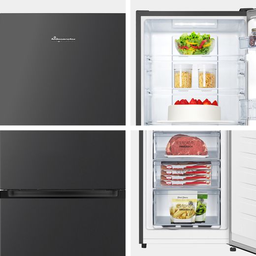 Fridgemaster MC55251DB 182cm 50/50 Frost Free Fridge Freezer - Black - Close up detail shot