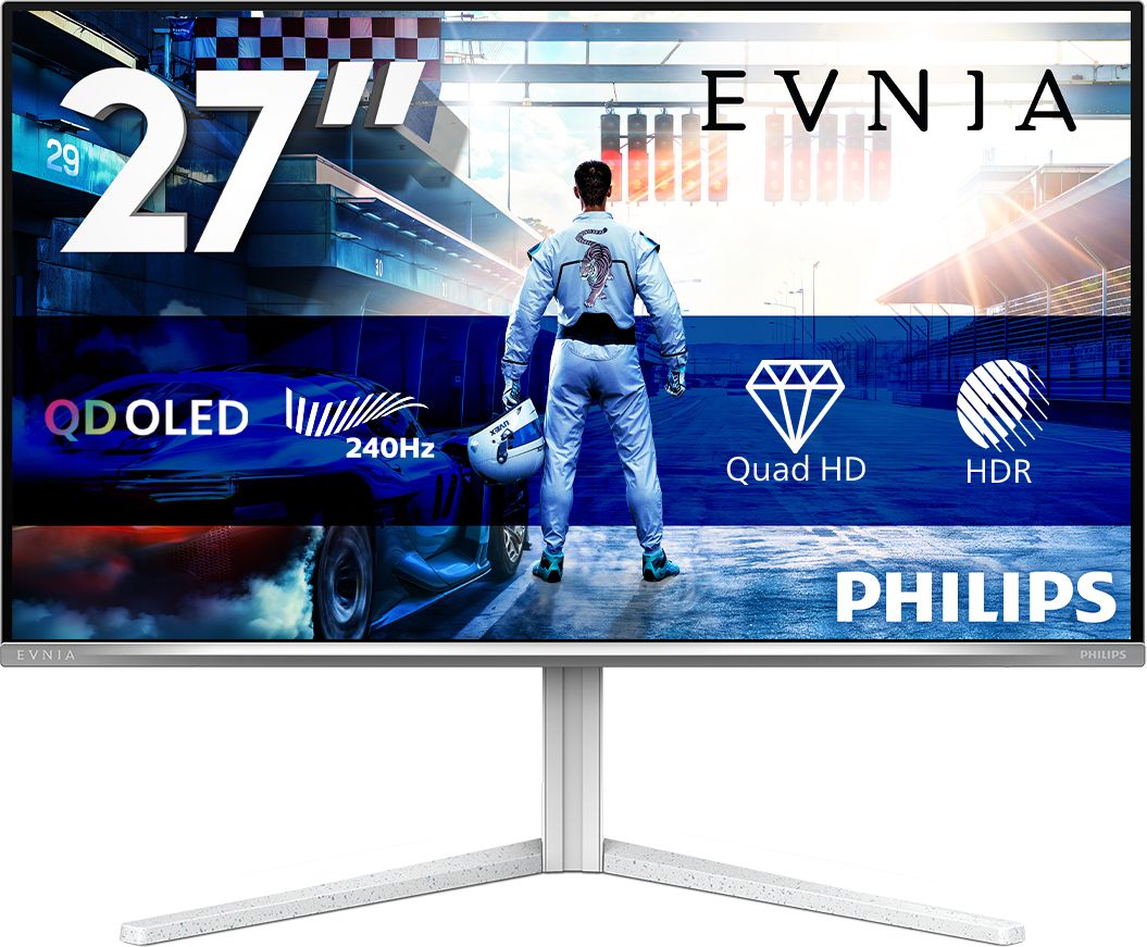 Philips Evnia 6000 26.5" Quad HD 240Hz OLED Monitor with NVidia G-Sync - White