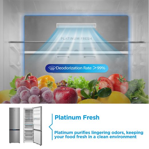 Midea Spacemaster MDRB600MIC46P Wifi Connected 201cm High 70/30 Frost Free Fridge Freezer - Black - Annotation - Platinum Fresh