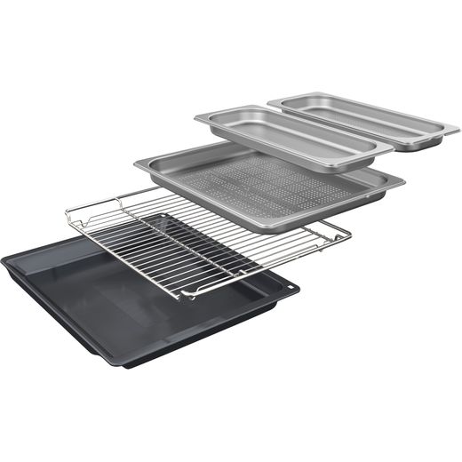 NEFF N90 Compact Electric Single Oven - Graphite - Left tray perspective shot