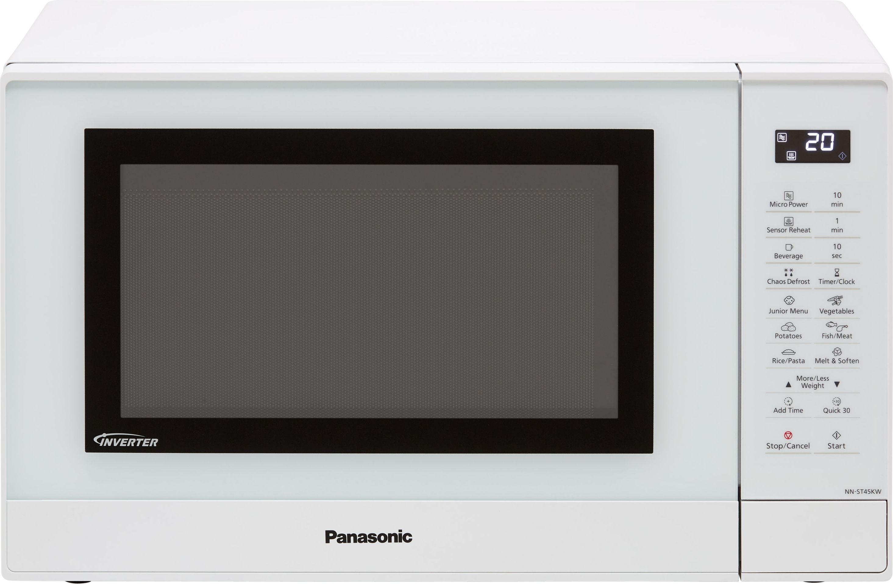 Panasonic NN-ST45KWBPQ 31cm tall, 52cm wide, Freestanding Microwave - White, White