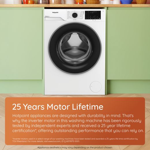 Hotpoint HP 124GA CARE UK Washing Machine with 1400 rpm - Grey - Annotation - 25yr motor shot