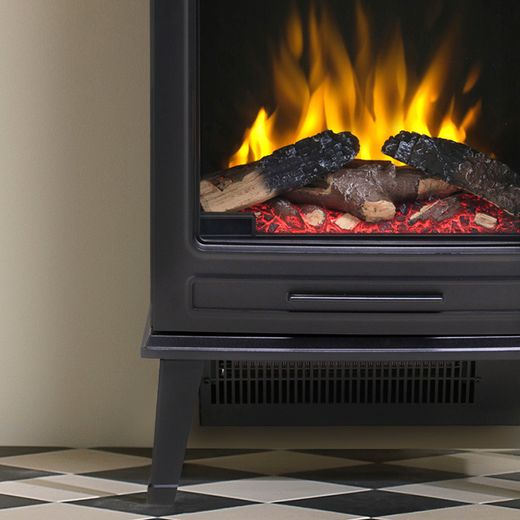 Caminetto Elettrico Fuoco Realistico Con Termostato 2 Livelli 1000 2000w Bianco 87930446