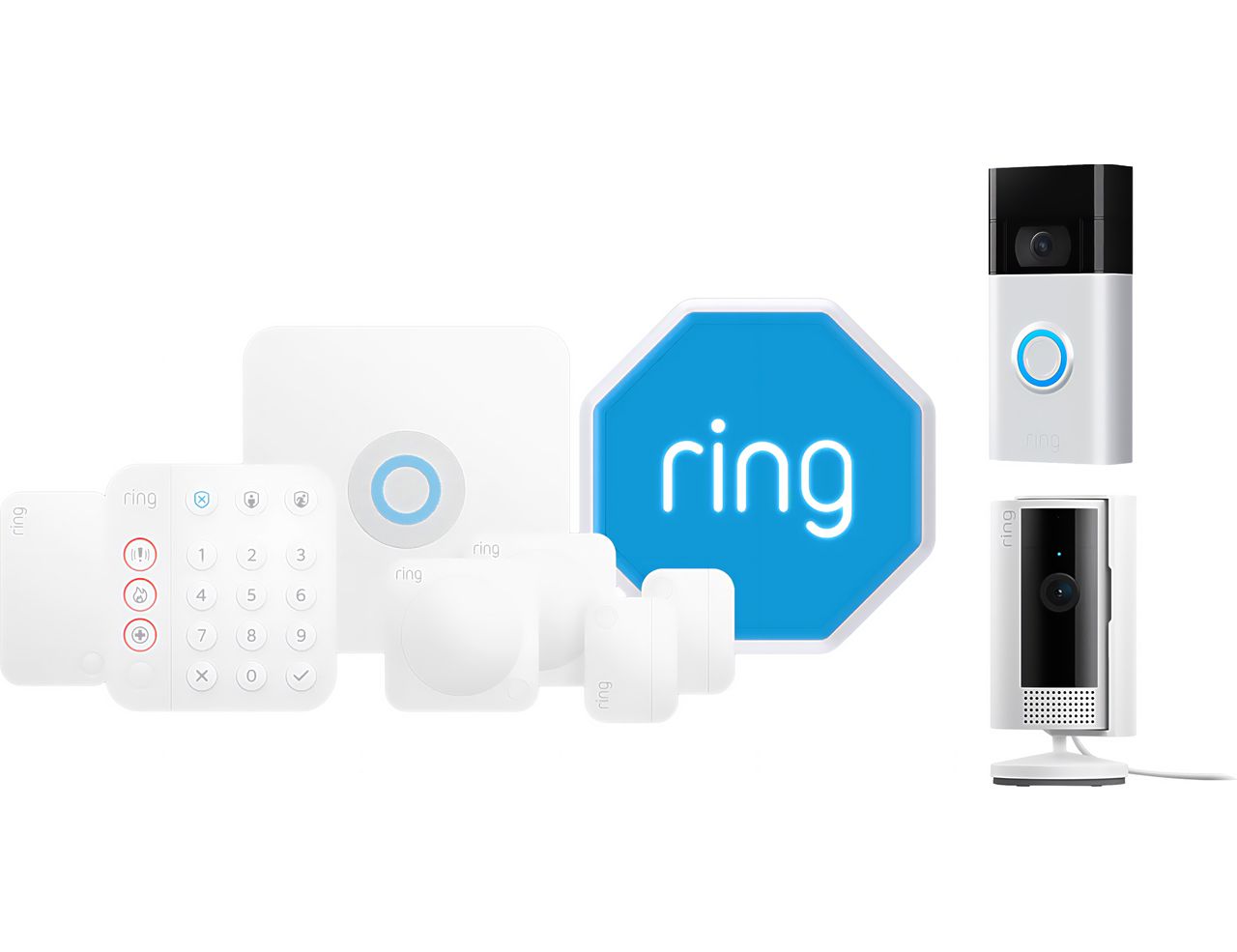8-Piece Ring Alarm Home Security Kit + Video Doorbell (2nd