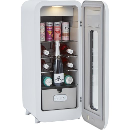 CDA NANCY Wine Cooler - White - Right perspective with door open shot