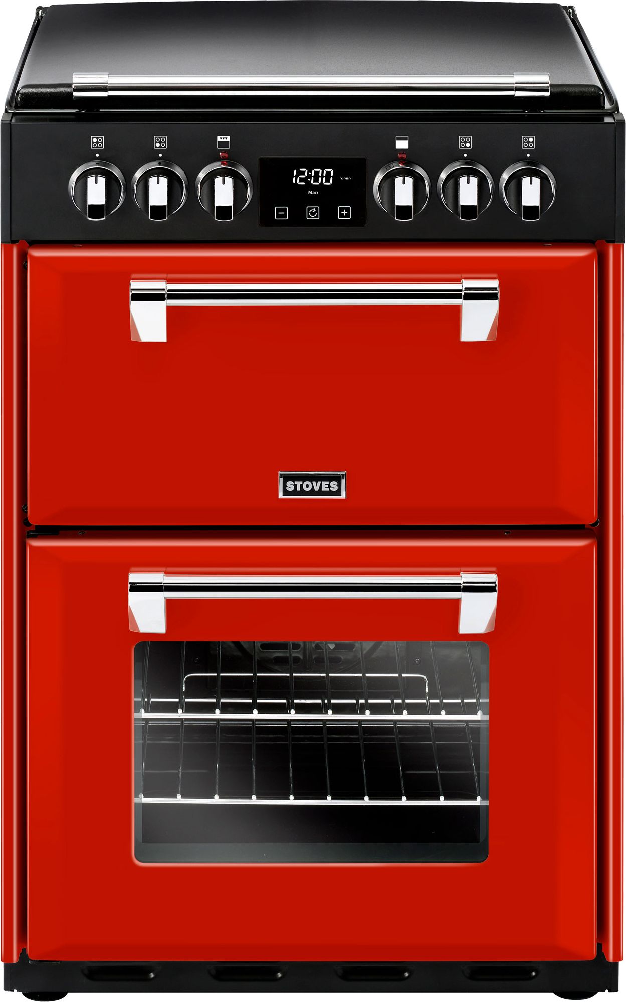 Stoves Richmond600E 60cm Electric Cooker with Ceramic Hob - Hot Jalapeno - A/A Rated, Red