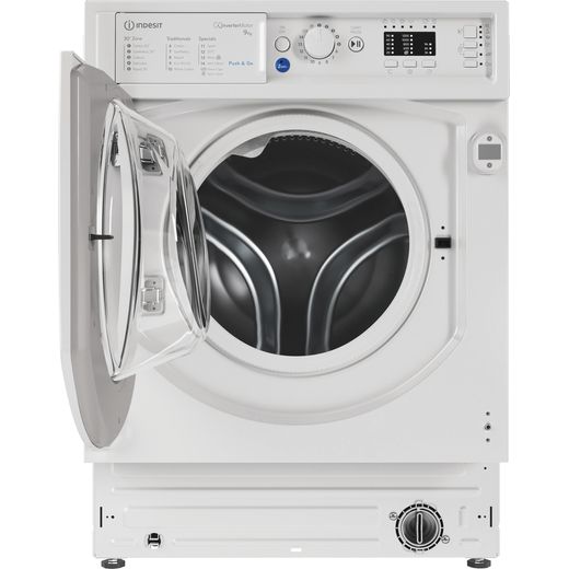Indesit BI WMIL 91485 UK 8kg Washing Machine with 1400 rpm - White  - Front with door open shot