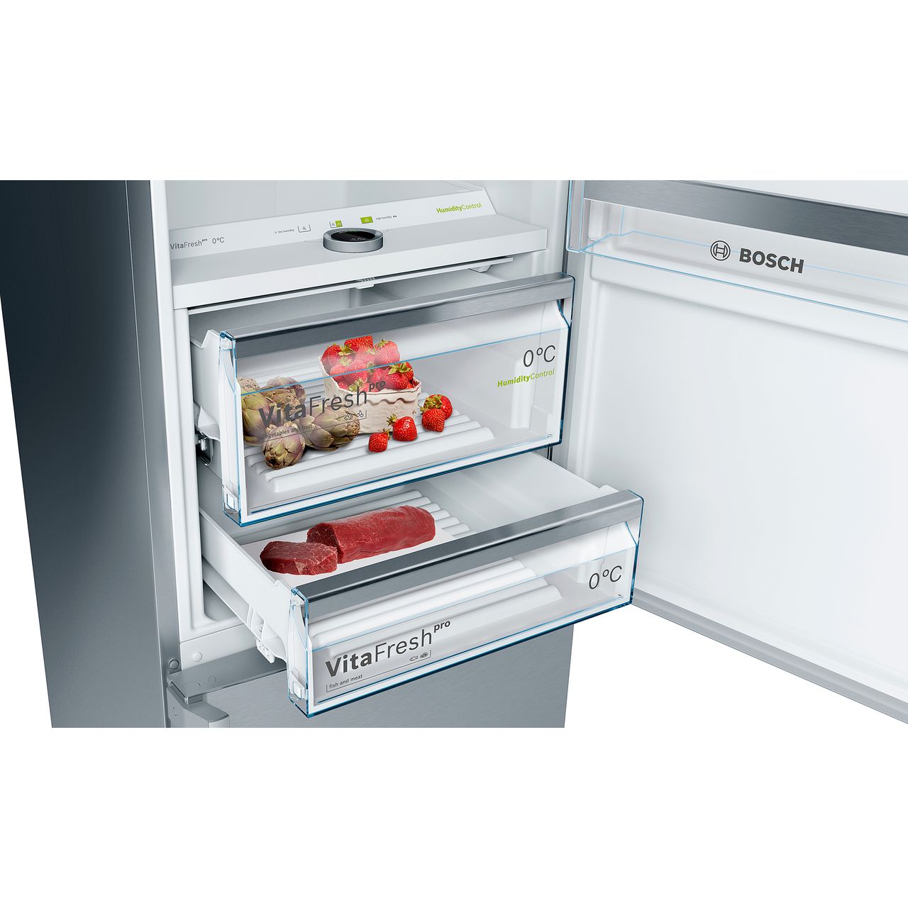 Bosch Serie 8 KGF39PIDP Kühl-Gefrierkombination, Multi Airflow System -  60er Breite, Edelstahl, Energieeffizienzklasse D