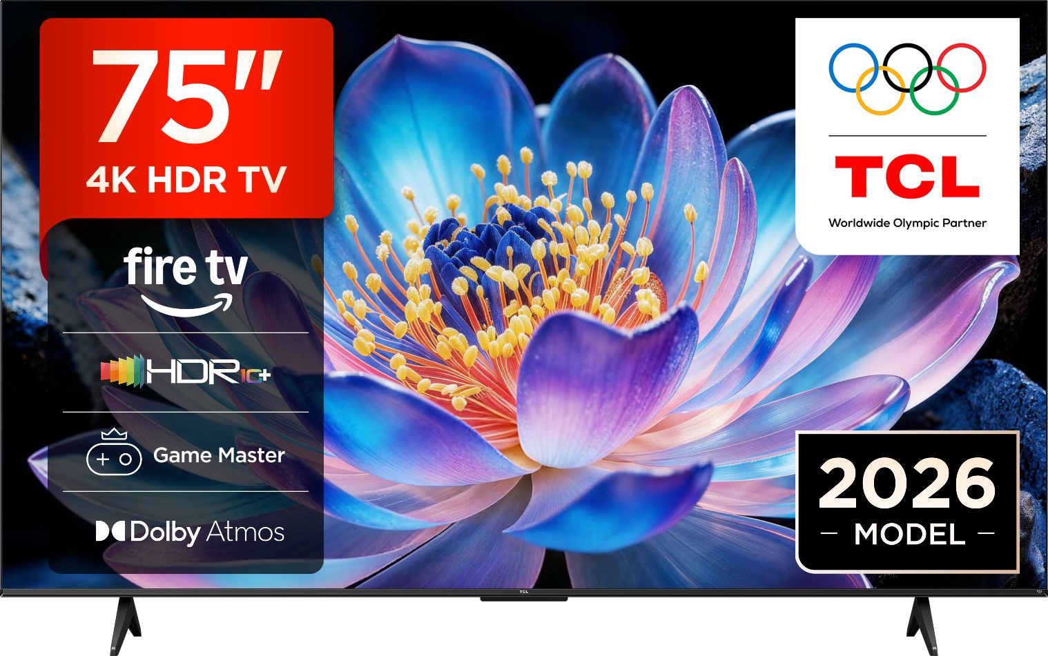 TCL - 75V6D-UK - 75-inch - 4K Ultra HD Smart Fire TV - Black