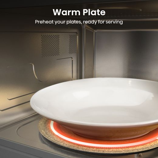Hisense Hi6 BlackLine BIM325GI63DBGUK Built In Microwave With Grill - Black - Annotation - Warm plate shot 