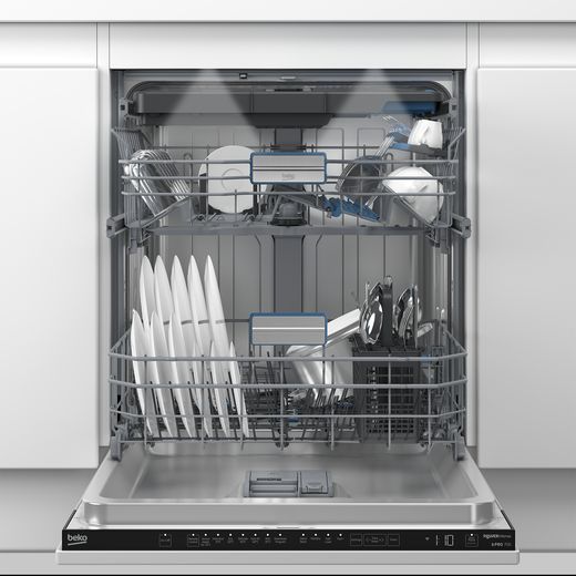 Beko bPRO 700 Integrated Standard Dishwasher - Stainless Steel - front with door open shot