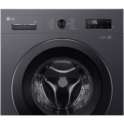 LG F4X1009NMK 9kg Washing Machine with 1400 rpm - Grey - Close up shot