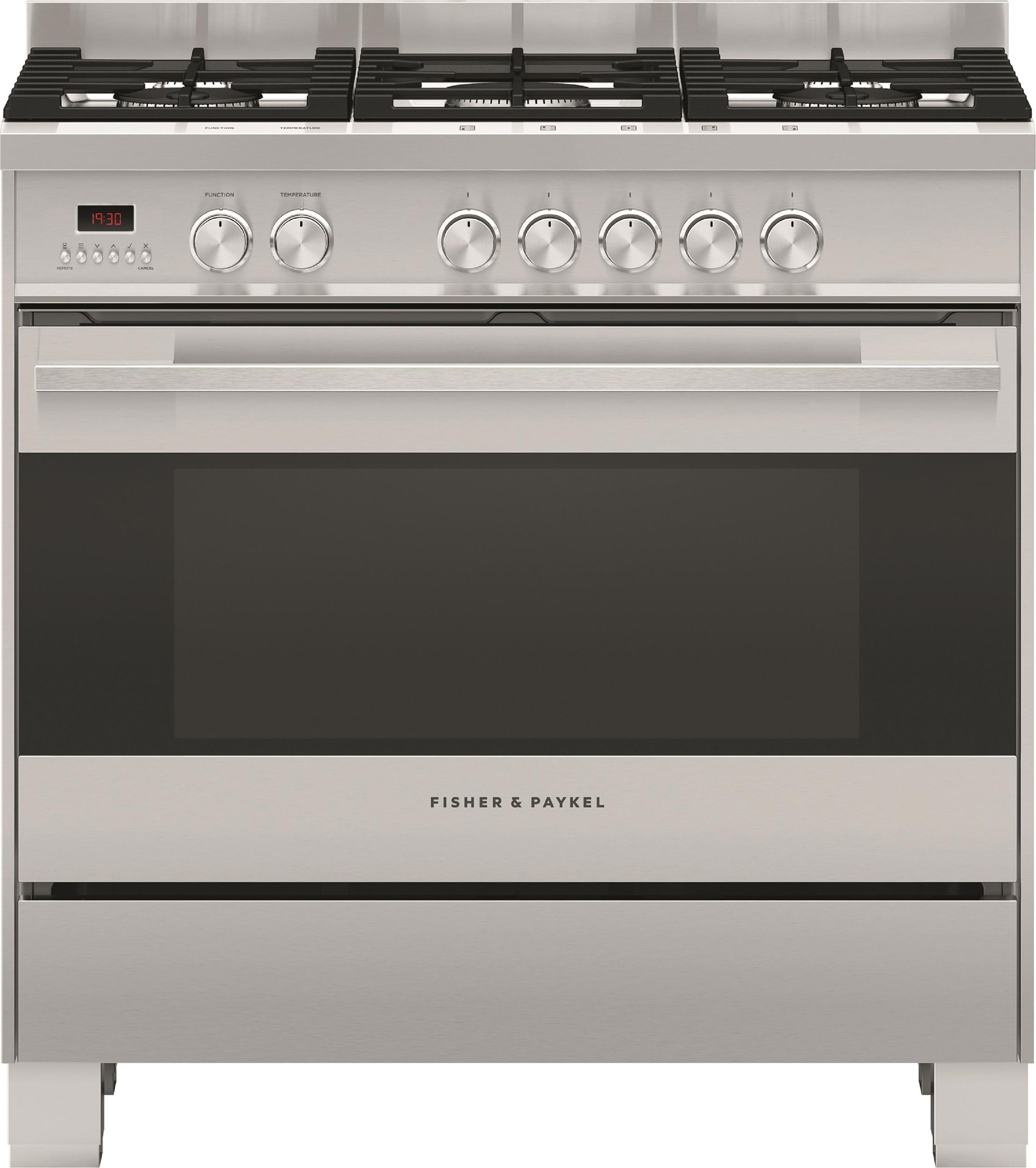 Image of Fisher & Paykel Contemporary OR90SDG4X1 90cm wide Dual Fuel Range Cooker with Gas Hob - Stainless Steel - A Rated, Stainless Steel