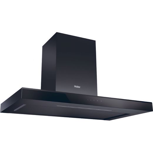 Haier HATS9CBS4B 90cm Chimney Cooker Hood - Black - Right perpsective shot
