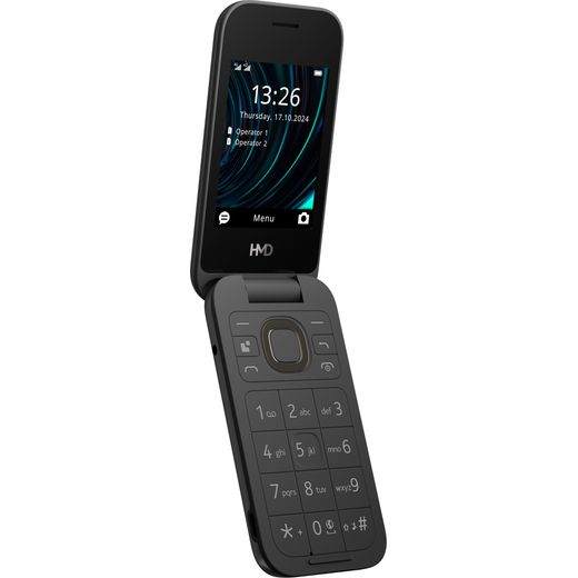 HMD 2660 Flip 128MB Flip Smart Phone in Cosy Black - Right perpsective shot
