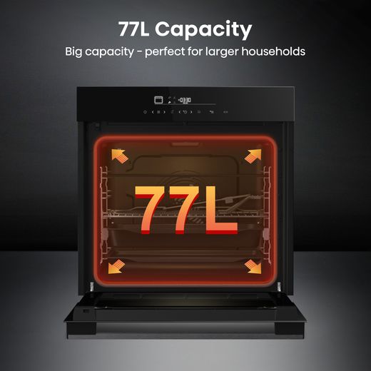 Hisense Built In Electric Single Oven - Black  - Annotation - 77L capacity shot