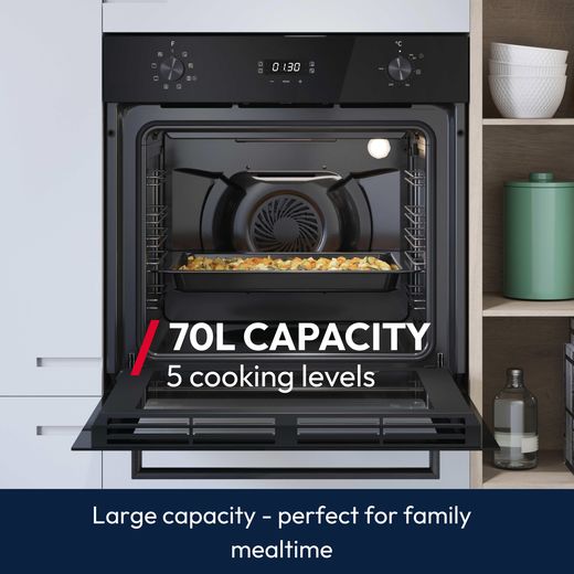Hoover H-OVEN 300 HOC3T317A8B Built In Electric Single Oven - Black - Annotation - capacity shot
