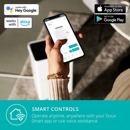 Duux Bora Smart Dehumidifier - White - Annotation - Smart control shot